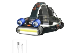 Lámpara de pesca recargable USB para faros delanteros LED, modo de iluminación de 4 velocidades al aire libre en la linterna nocturna (negro) YIZHOOD