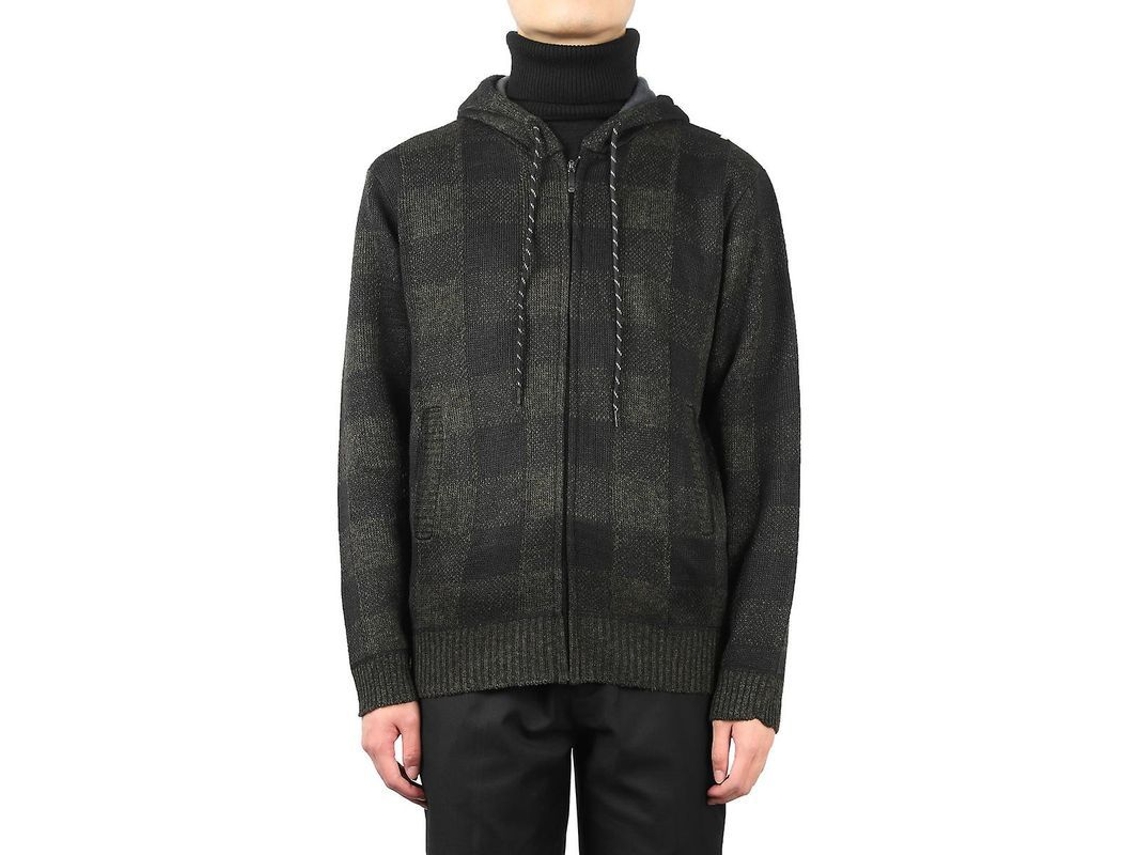 2026-chaqueta De Cardigan Con Capucha De Cuadros Espesorada Para Hombres Mystdiy