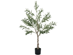 Oliveira Artificial 120cm 450 Folhas 20 Azeitonas Vaso Decoração Interior Verde