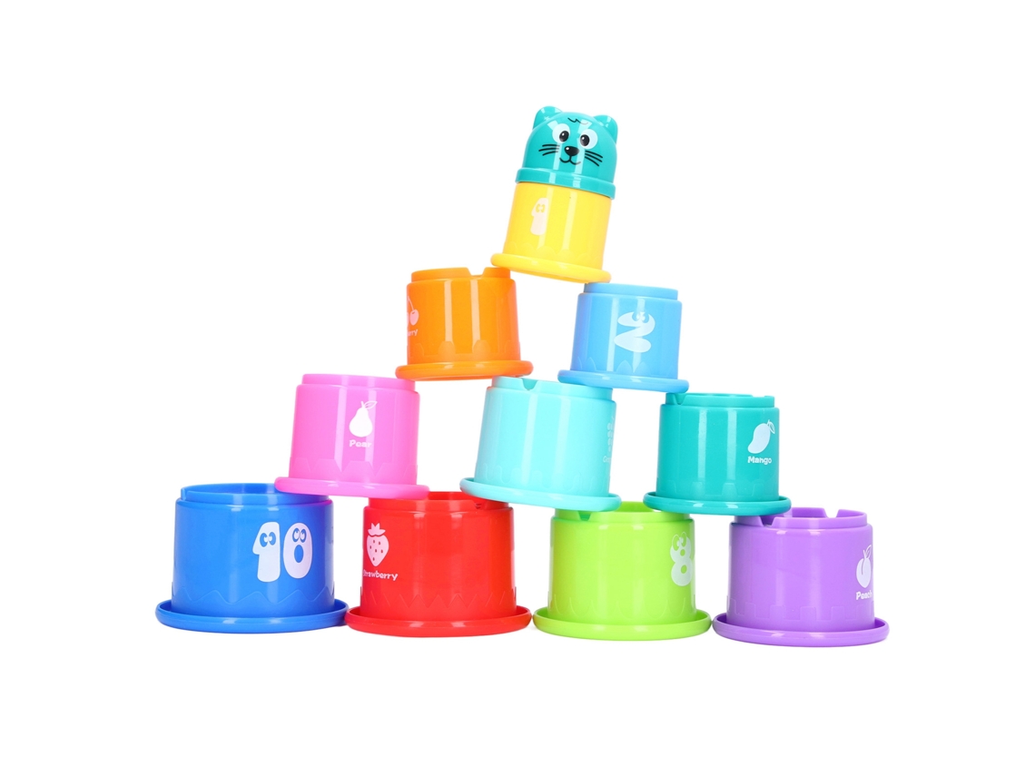 Vasos apilables de juguete para bebés, juguete educativo y de baño, vasos de baño apilables para niños