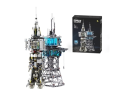 Juguete de construcción de base espacial con luces y bloques cognitivos MDUG (t4014)