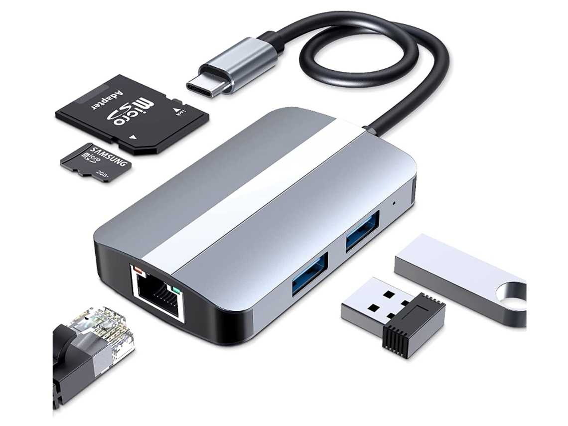 Hub USB-C 5 en 1, Transferencia, Multimedia, Compatible, STELASPLEN