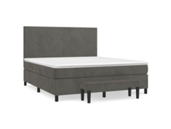 Maison Exclusive - Cama Box Spring Con Colchón Terciopelo Gris Oscuro 180x200 Cm