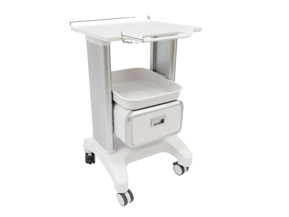 Carro médico, construcción duradera en ABS, alta capacidad de carga, color blanco (OEM)