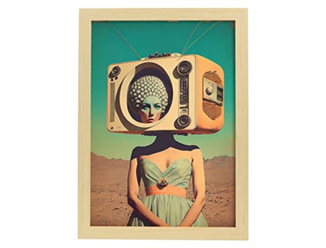NACNIC Poster Publicidad En Estilo Surrealismo Cinematográfico Ilustraciones Y Grabados De Historieta Abstracta Y Artística A4 Marcos Madera