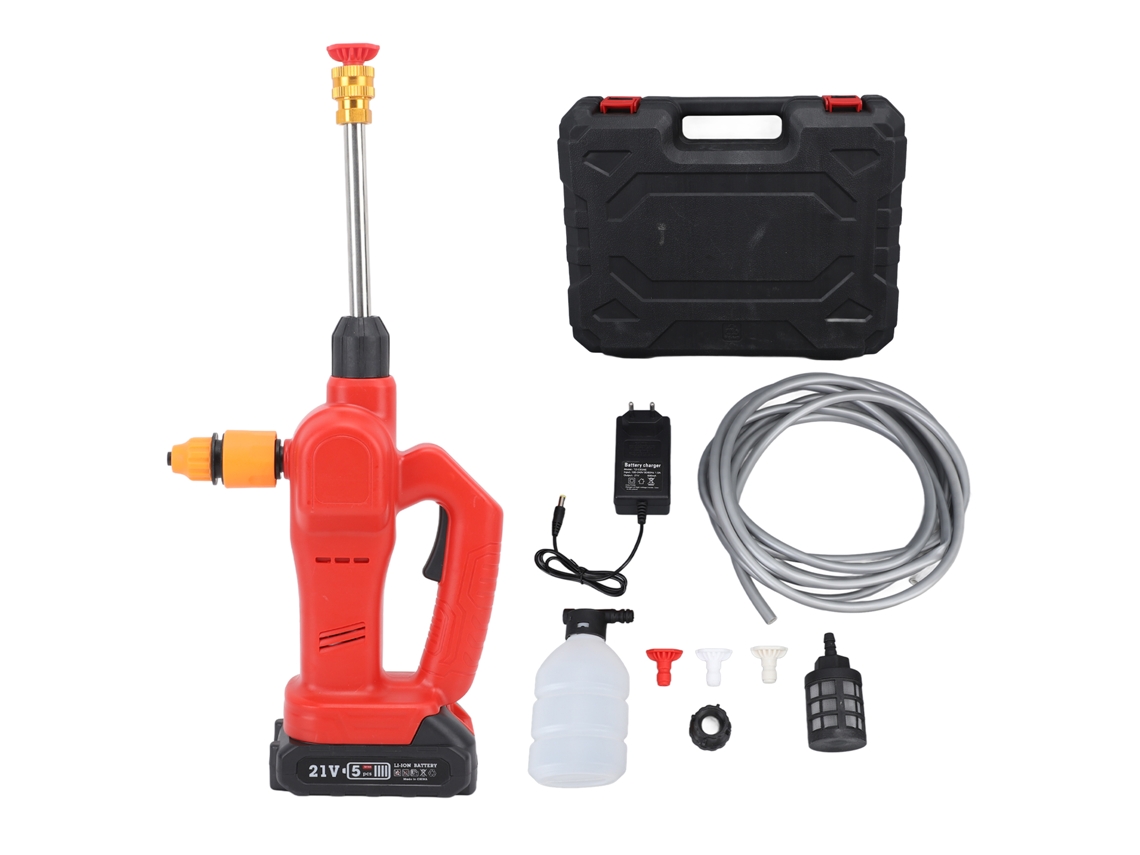 Hidrolavadora portátil inalámbrica IPX7, resistente al agua, a batería y con boquilla giratoria de 180 grados para coches y cercas.