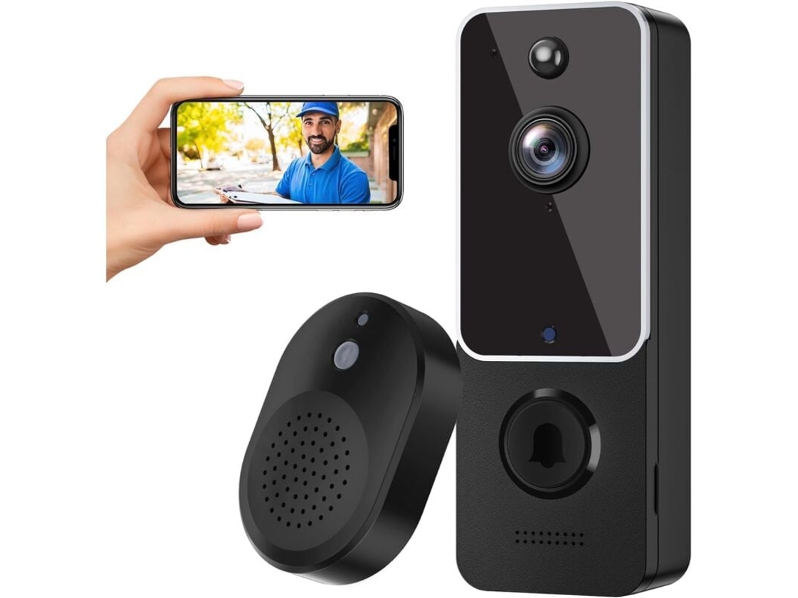 Timbre inalámbrico MDUG con cámara y comunicación de voz bidireccional, Wi-Fi de 2,4 GHz