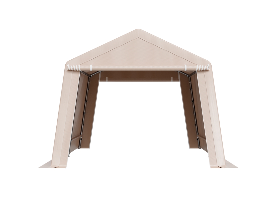 Cobertizo De Almacenamiento Exterior Succebuy 305x458x246 Cm Con Dos Puertas, Beige