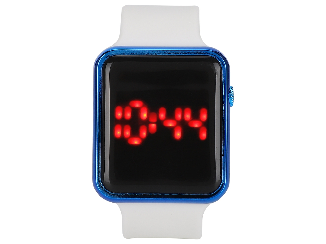 Reloj Electrónico (pantalla Electrónica, Moda Casual) Reloj De Tiempo Blanco Y Azul