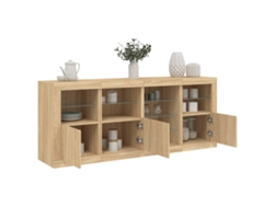 Aparador Con Luces Led Roble Sonoma 164x37x67 Cm