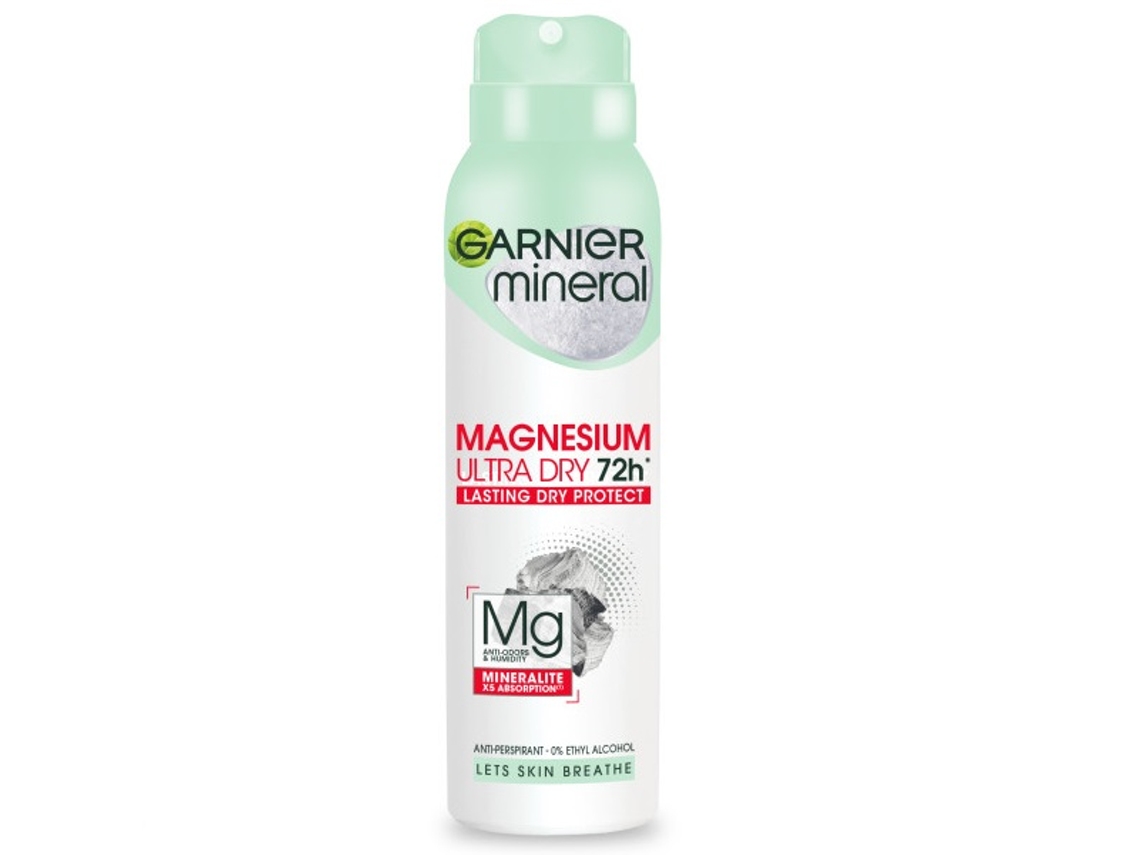Spray Antitranspirante Garnier Mineral Magnesio Ultra Dry, 150ml