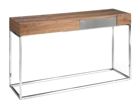Consola ANGEL CERDÁ S.L. 3111 (Marrón - MDF, Madera, Acero Inoxidable - 135 x 40 x 76 cm)