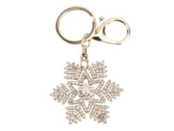 Llavero De Copo De Nieve Con Brillantes Diamantes De Imitación, Bonito, Versátil, Para Bolso, Blanco.