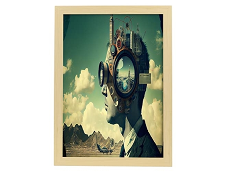 NACNIC Poster Todo Lo Ve En Estilo Surrealismo Cinematográfico Ilustraciones Y Grabados De Historieta Abstracta Y Artística A3 Marcos Madera