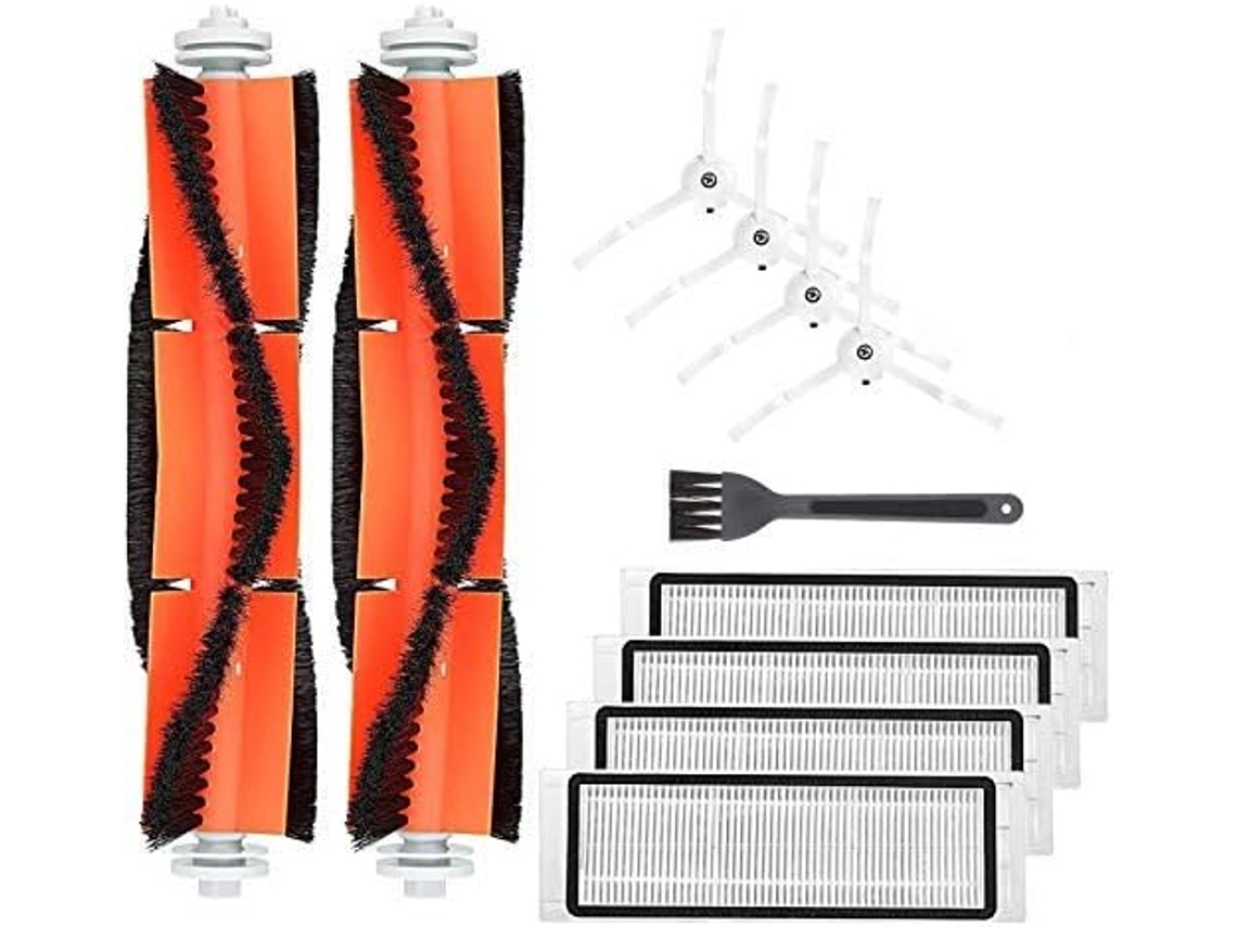 Kit de accesorios para robot aspirador, diseño antienredos, cepillo principal y filtros resistentes al desgaste, 2 cepillos principales, 4 cepillos