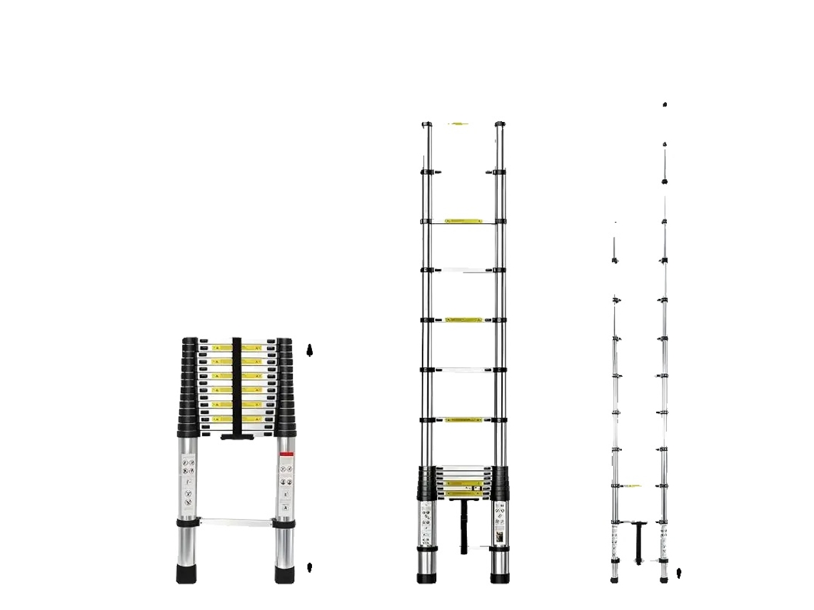 Escalera telescópica, diseño antideslizante, construcción ligera, 4,4 m, sin gancho.