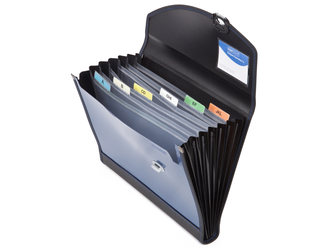 Carpeta Expansible Designer RAPESCO Din A4 7 Compartimentos Azul
