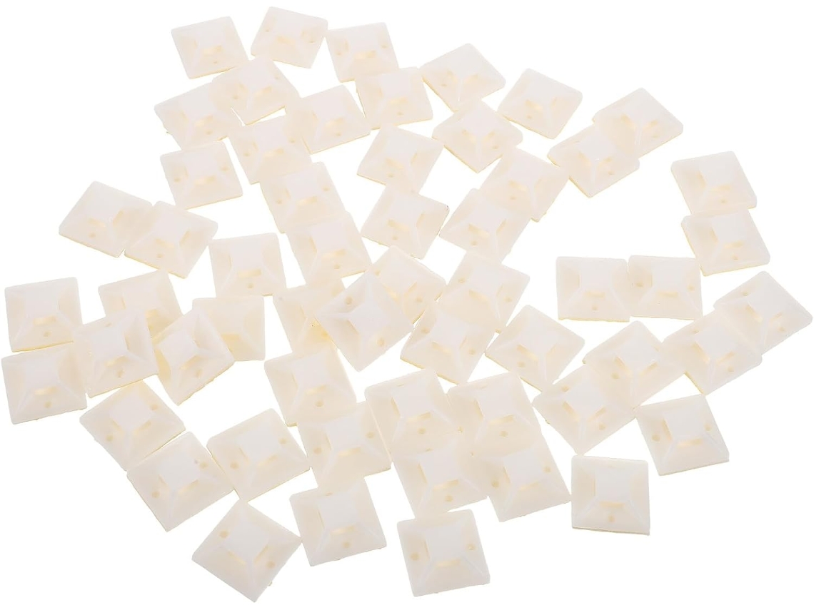 20x20 500 Soportes De Sujeción Autoadhesivos, 1 Mm, Abs Blanco, Bases De Montaje