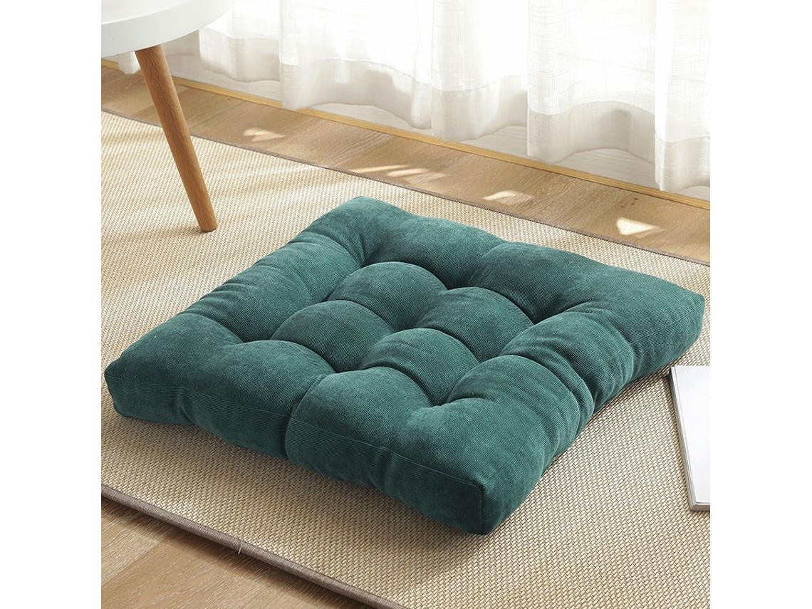 2026-cojín De Suelo Cuadrado Para Meditación Yoga, Cojín De Asiento Grueso Tuftado, 18x18 Pulgadas, Verde Oscuro