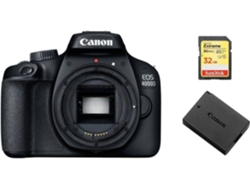 Kit Cámara Réflex CANON EOS 4000D SD32GB + bateria LP-E10