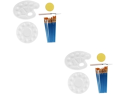 Juego De 2 Pinceles De Plástico Para Pigmentos De Acuarela