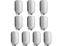 Ganchos autoadhesivos de acero inoxidable de fijación rápida, paquete de 10 unidades, impermeables, con una capacidad de carga máxima de 2,7 kg, para baño, cocina, pared y puerta.