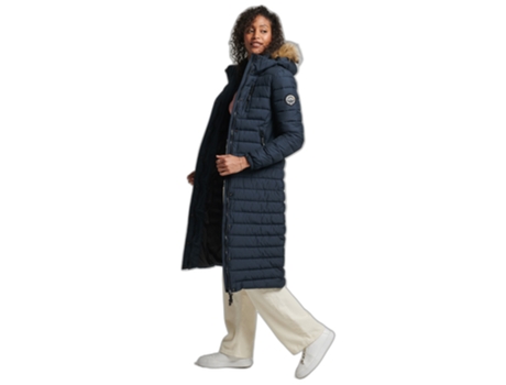 Abrigo para Mujer SUPERDRY (M - Poliéster - Azul)