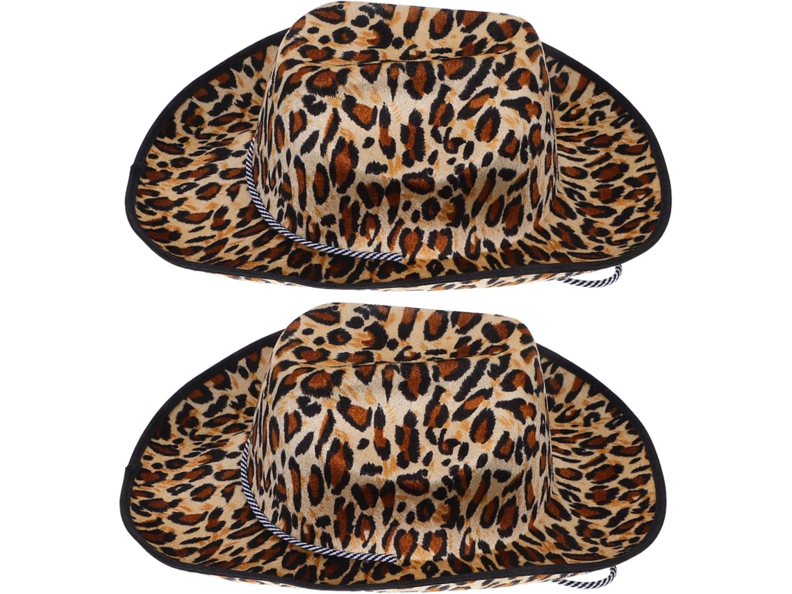 Sombreros De Vaquero Con Estampado De Leopardo (2 Piezas) - Accesorios Para Disfraces, Fiestas Y Decoraciones