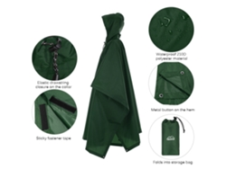 Poncho Impermeable Multifuncional Ligero Con Capucha Para Acampar, Hacer Senderismo Y Ciclismo. Colchón Para Tienda De Campaña.