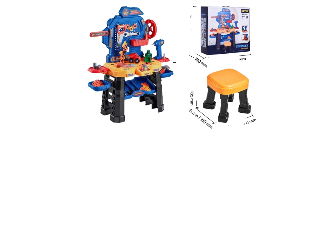 Banco de herramientas para niños, juego de 181 piezas, divertido juego de rol, 181 piezas