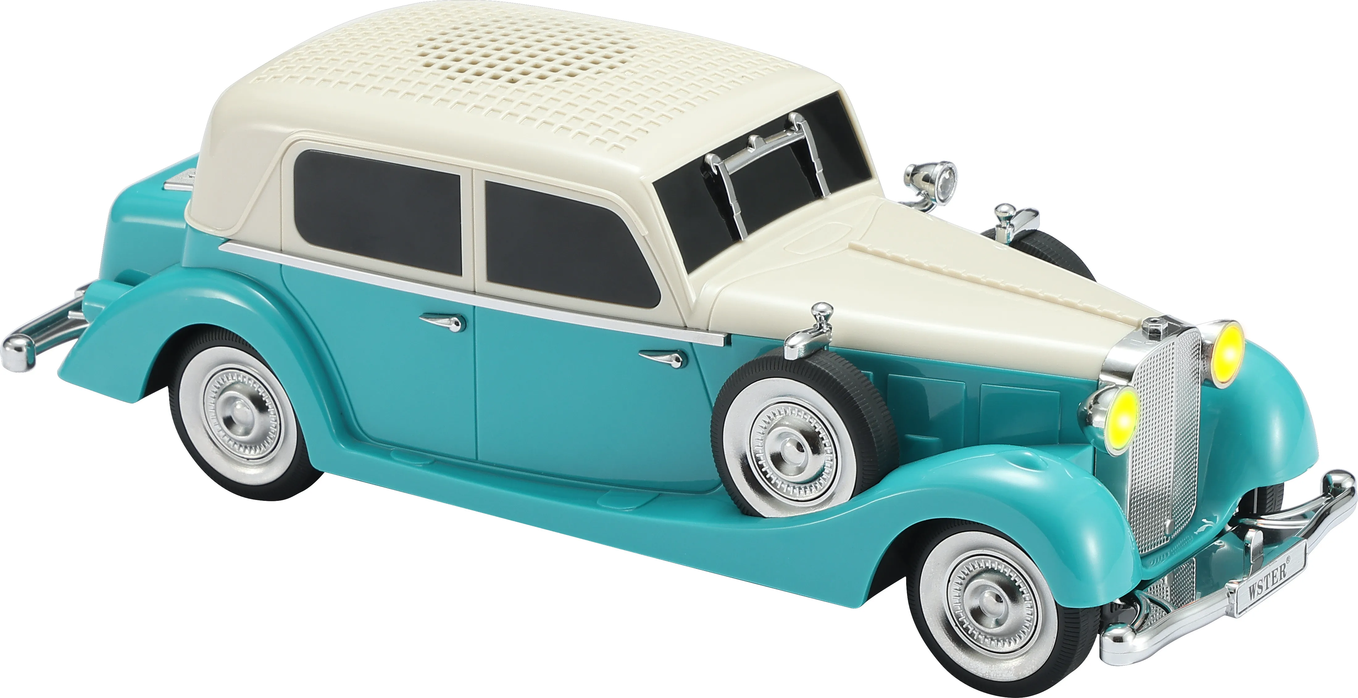 (verde Esmeralda) Altavoz Bluetooth Con Forma De Coche, Manos Libres, Luz Led, Compatible Con Tarjeta Tf, Usb, Fm, Aux, Tws Y Carga Tipo C