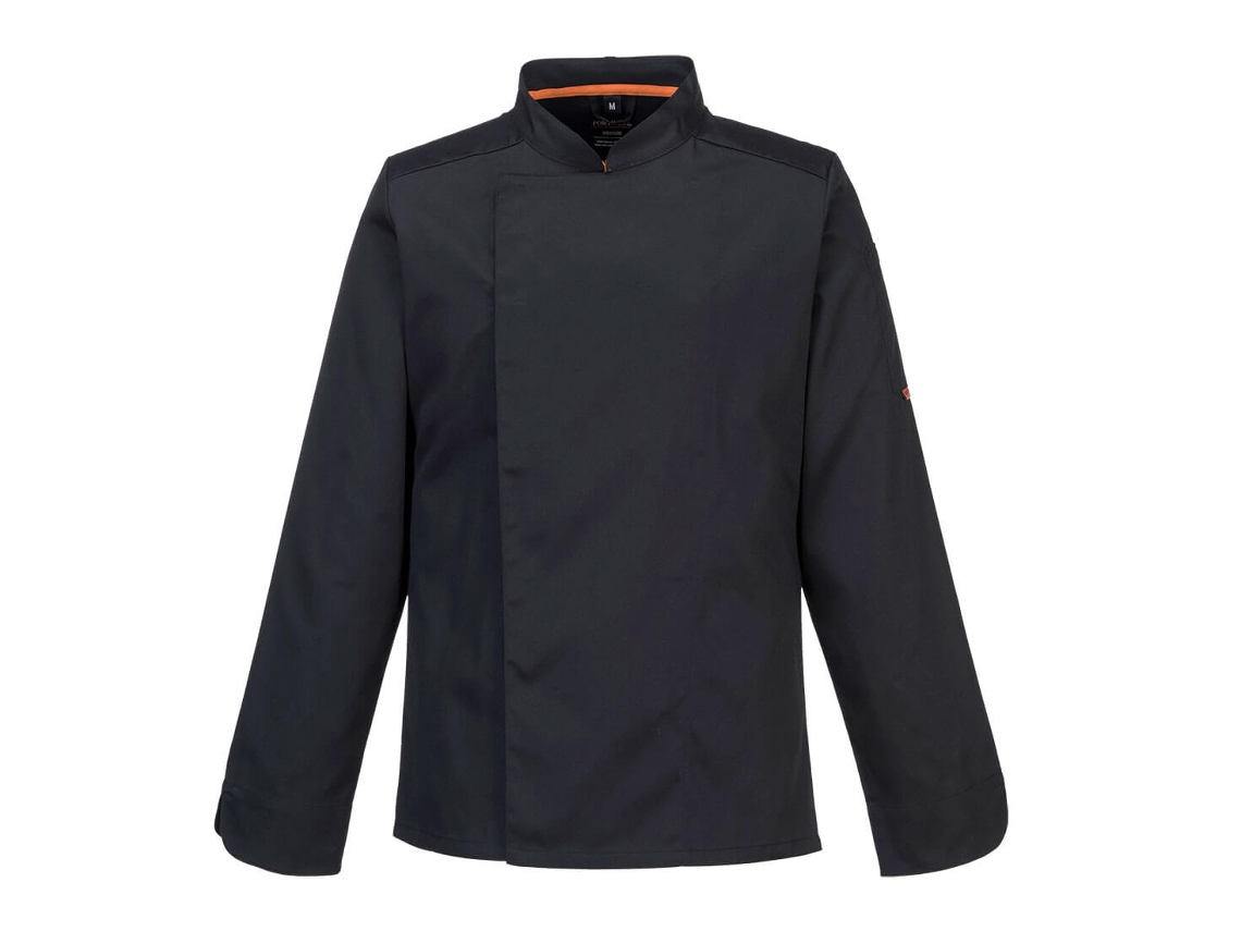 Chaqueta De Manga Larga Stretch Mesh Air Pro Para Cocina Negro / Xxl