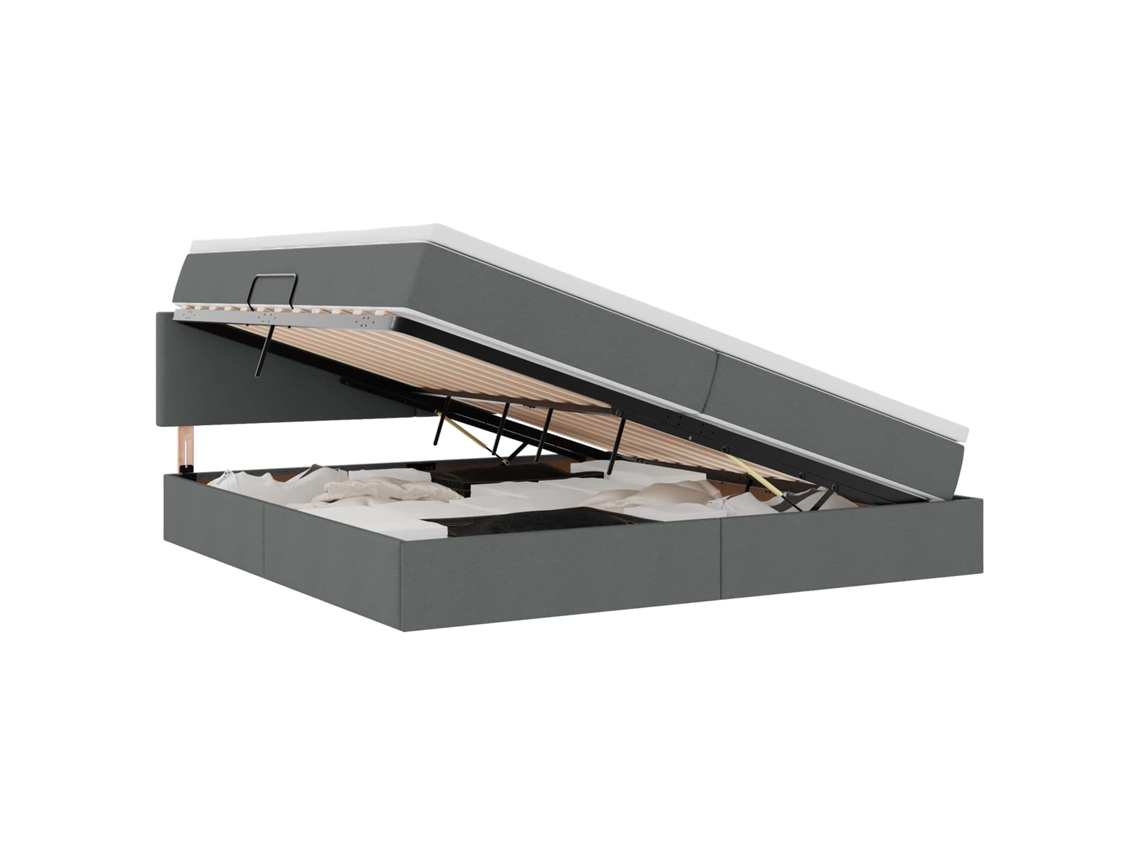 Maison Exclusive - Cama Con Almacenamiento Y Colchón Gris Oscuro 200 X 200 Cm