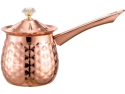 Cafetera de acero inoxidable con taza latte art, espumador de leche y pico vertedor, color oro rosa, 200 ml Sfushos