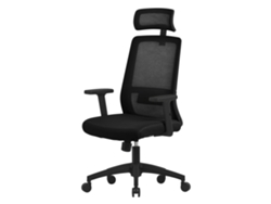 silla de oficina ergonómica, negro, malla, con reposacabezas ajustable ML-DESIGN