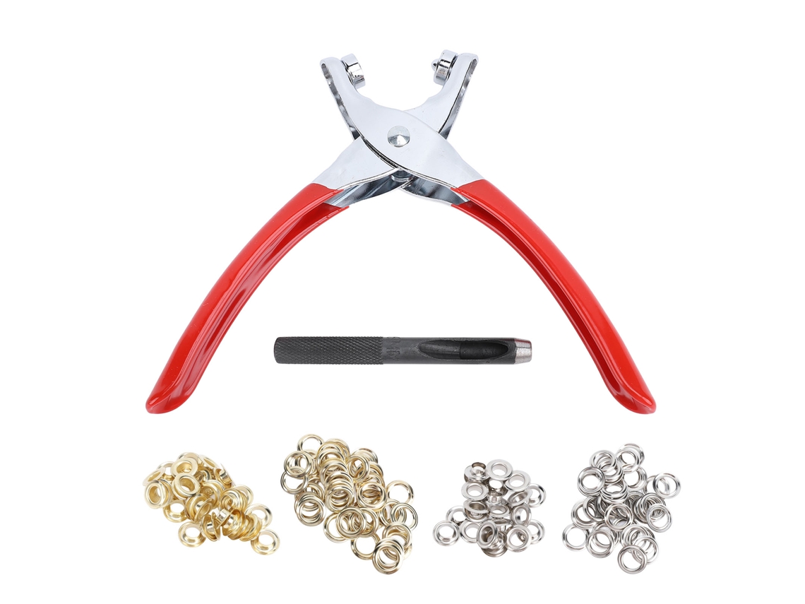 Kit De Ojales De 1/2 Pulgada Con Alicates Manuales Y 600 Ojales Plateados Y Dorados Para Manualidades.