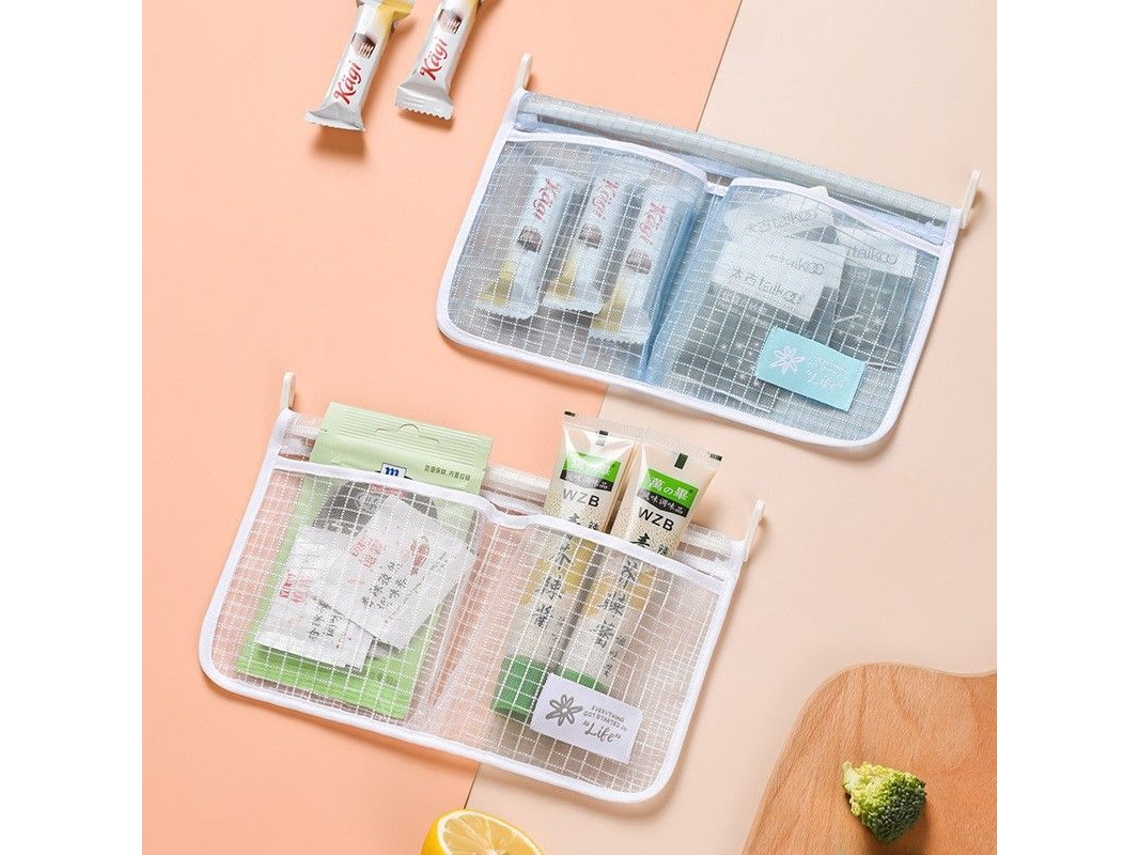 2 Bolsas De Malla Para Refrigerador Con Doble Compartimento Scy