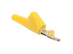 Pinza De Cocodrilo Para Prueba De Telecomunicaciones Sin Detector, Con Aguja, Apertura De 25 Mm, J.60043, Color Amarillo.