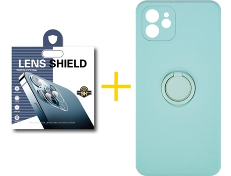 Carcasa + 1 Protector de Cámara para iPhone 12 SKYHE Verde Agua