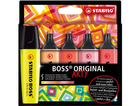 Marcadores STABILO boss arty - conjunto 5 marcadores
