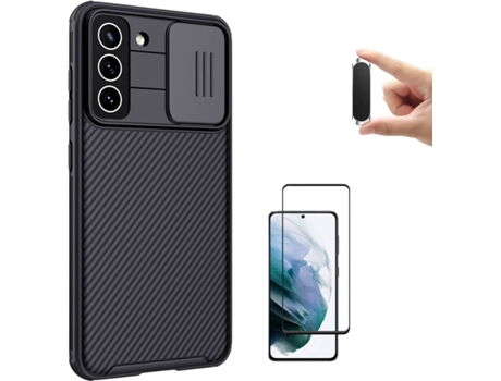 Funda + Protector de Pantalla + Soporte Magnético Samsung S21 FE Nillkin Camshield Negro