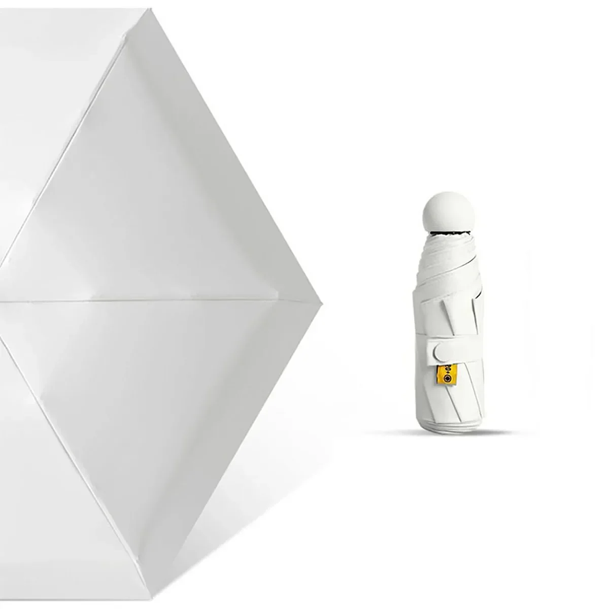 (blanco, 6k) Paraguas Plegable, Ligero, Mini, Portátil, Protección Solar Para Exteriores.