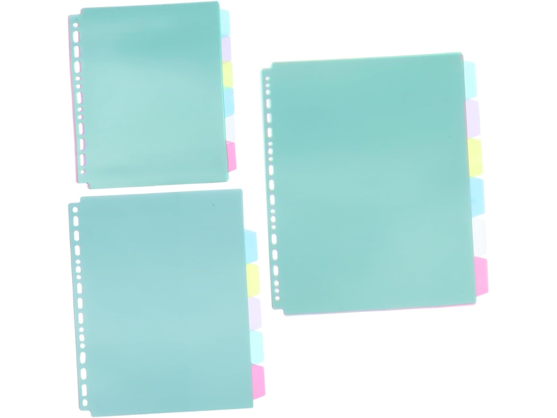Juego de 12 separadores protectores para cuadernos, en polipropileno rosa.