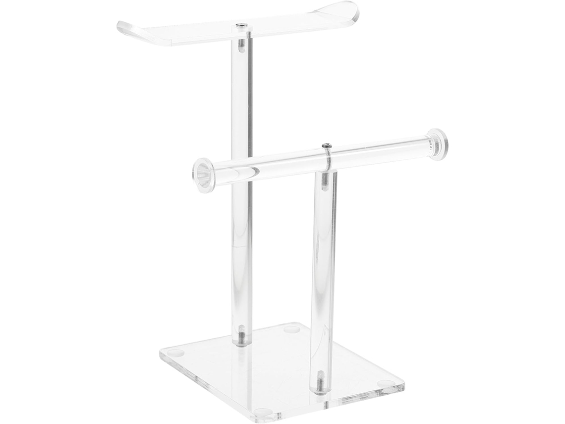Soporte Acrílico Transparente 2 Niveles Diademas Ideal Guardar Accesorios Fácilmente Barras Cabello