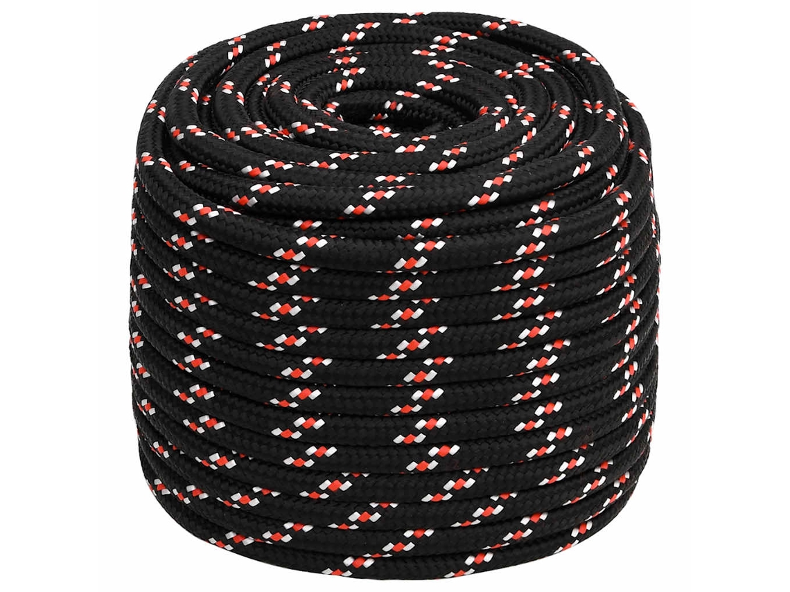 Cuerda De Barco Polipropileno Negra 16 Mm 100 M