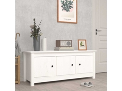 Mueble Zapatero | Armario Zapatero De Madera Maciza De Pino Blanco 110x38x45,5 Cm