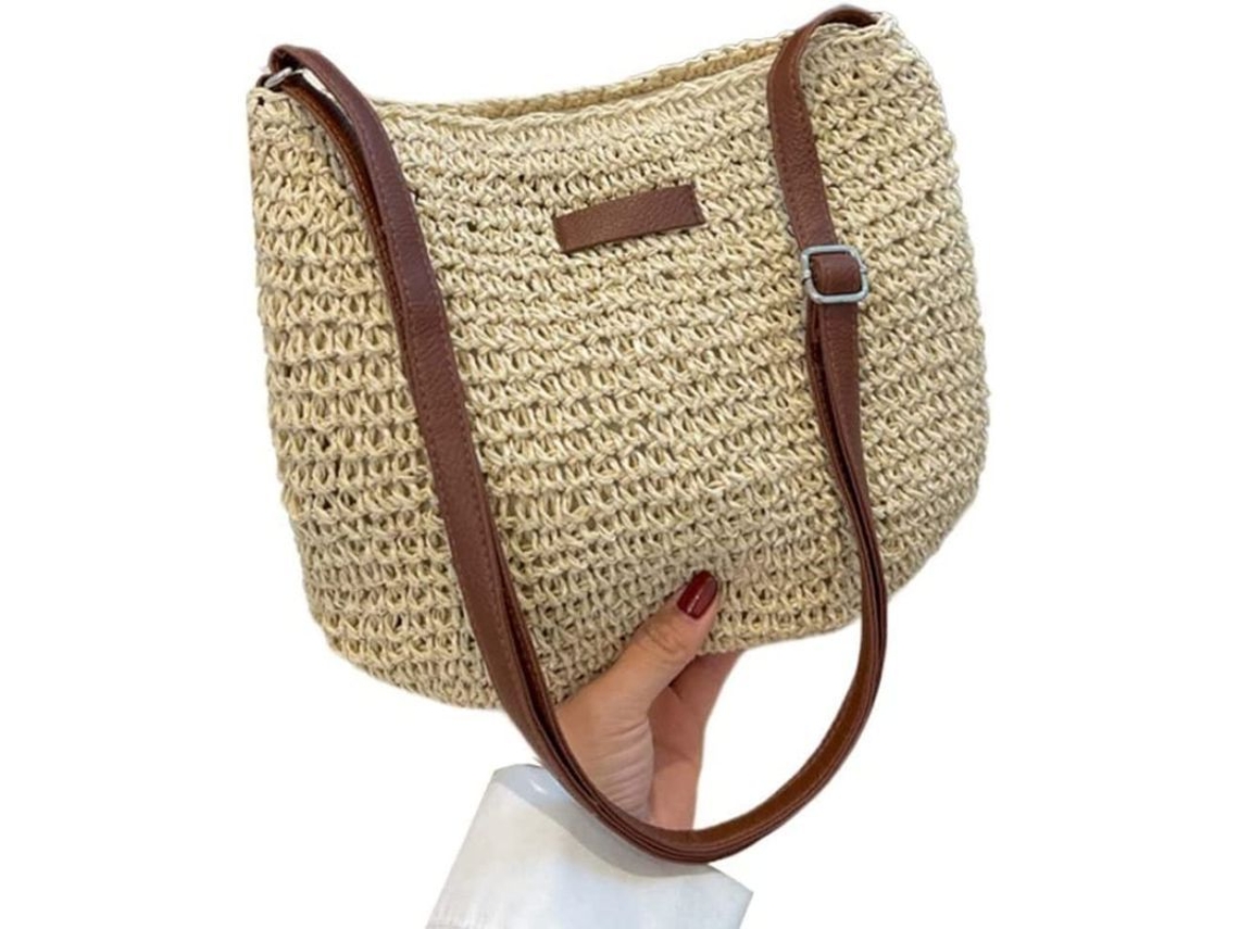2026altiro-bolso De Hombro De Paja Para Mujer, Moda De Verano, Bandolera Trenzada, Bolso De Playa Versátil, Color Beige.