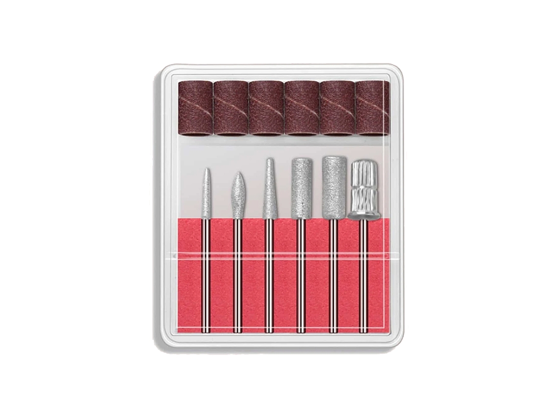 Kit de brocas para pulidoras eléctricas. Incluye 6 brocas y 6 cabezales de limado.