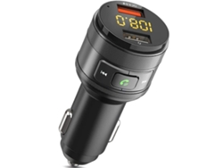 Transmisor FM Bluetooth para coche, radio FM inalámbrica Bluetooth QC 3.0 KFZ, color negro SAISIYIKY