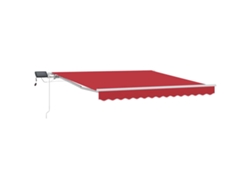 Maison Exclusive - Toldo Retráctil Manual Rojo 300 X 250 Cm Tela Y Acero